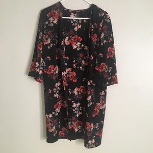 Floral print kimono